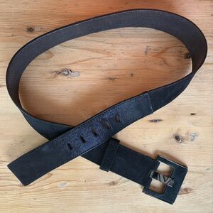 Chico’s Statement Belt Black Suede Size Medium EUC